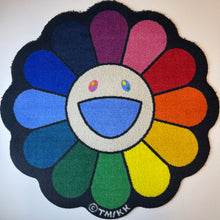 Load image into Gallery viewer, TAKASHI MURAKAMI - FLOWER FLOOR MAT - ECRU BEIGE x RAINBOW